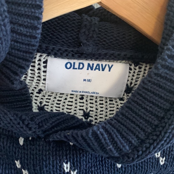 Reindeer Blue and White Knit Hooded Sweater - Picture 6 of 8